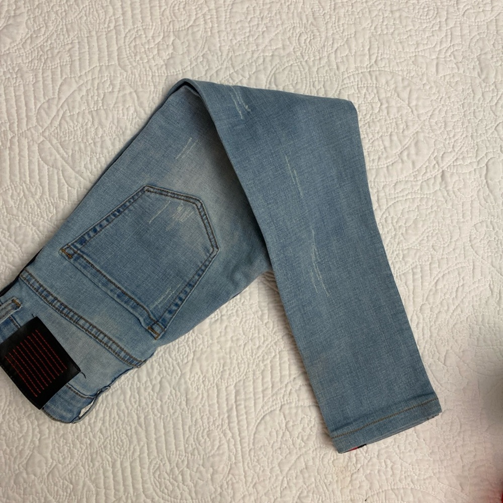 Vintage Serenede Men's Slim Fit Distressed Light Wash Jeans Size 28